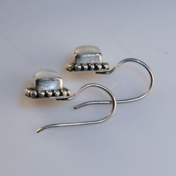 Silpada Sterling Silver and Pearl Button Frame Earrings - Picture 4 of 6